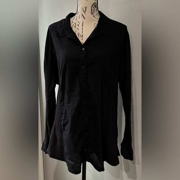 🖤 Lane Bryant Black Hidden Placket Button Shirt - Size 16 - 100% Cotton - 🖤 - Picture 2 of 13